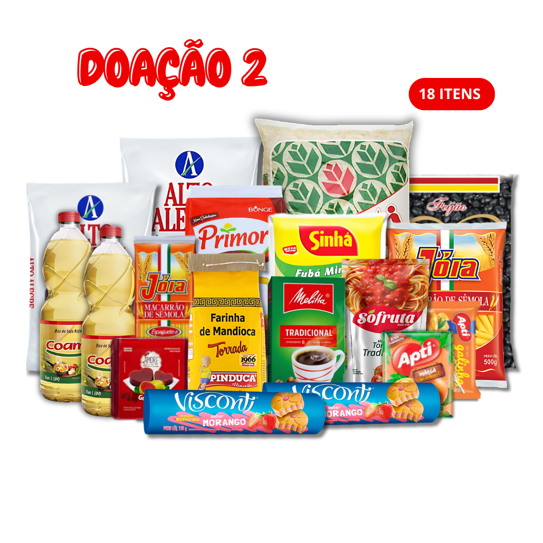 Cesta Básica Doação 2 plus : de R$124,00 POR  120,50