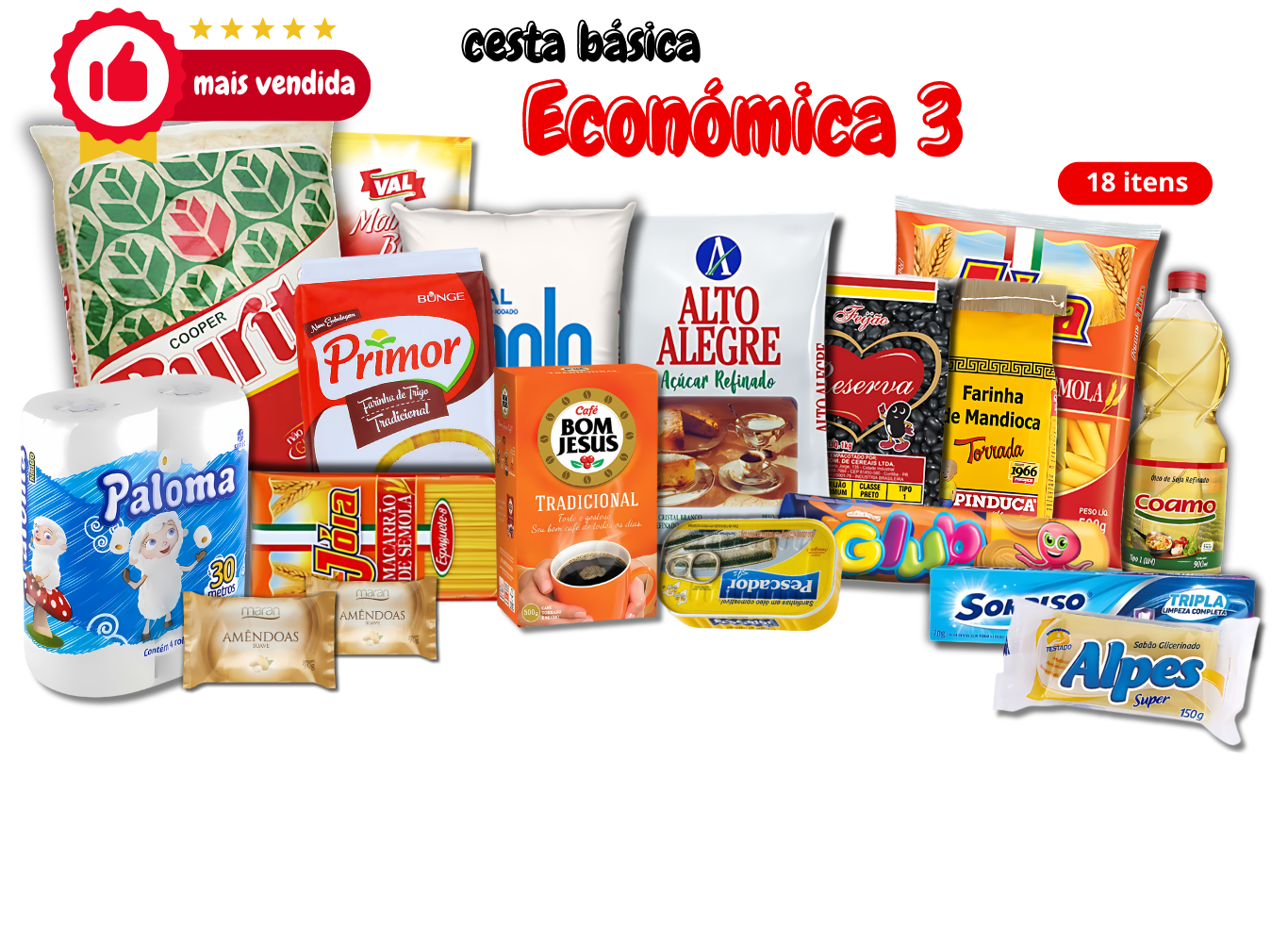 CESTA BASICA ECONÔMICA 3: de R$ 124,25 