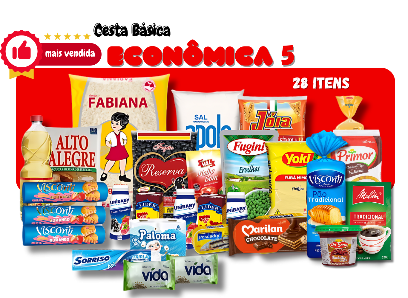 CESTA BASICA ECONOMICA 5:    DE R$ 153,31, POR 150,51