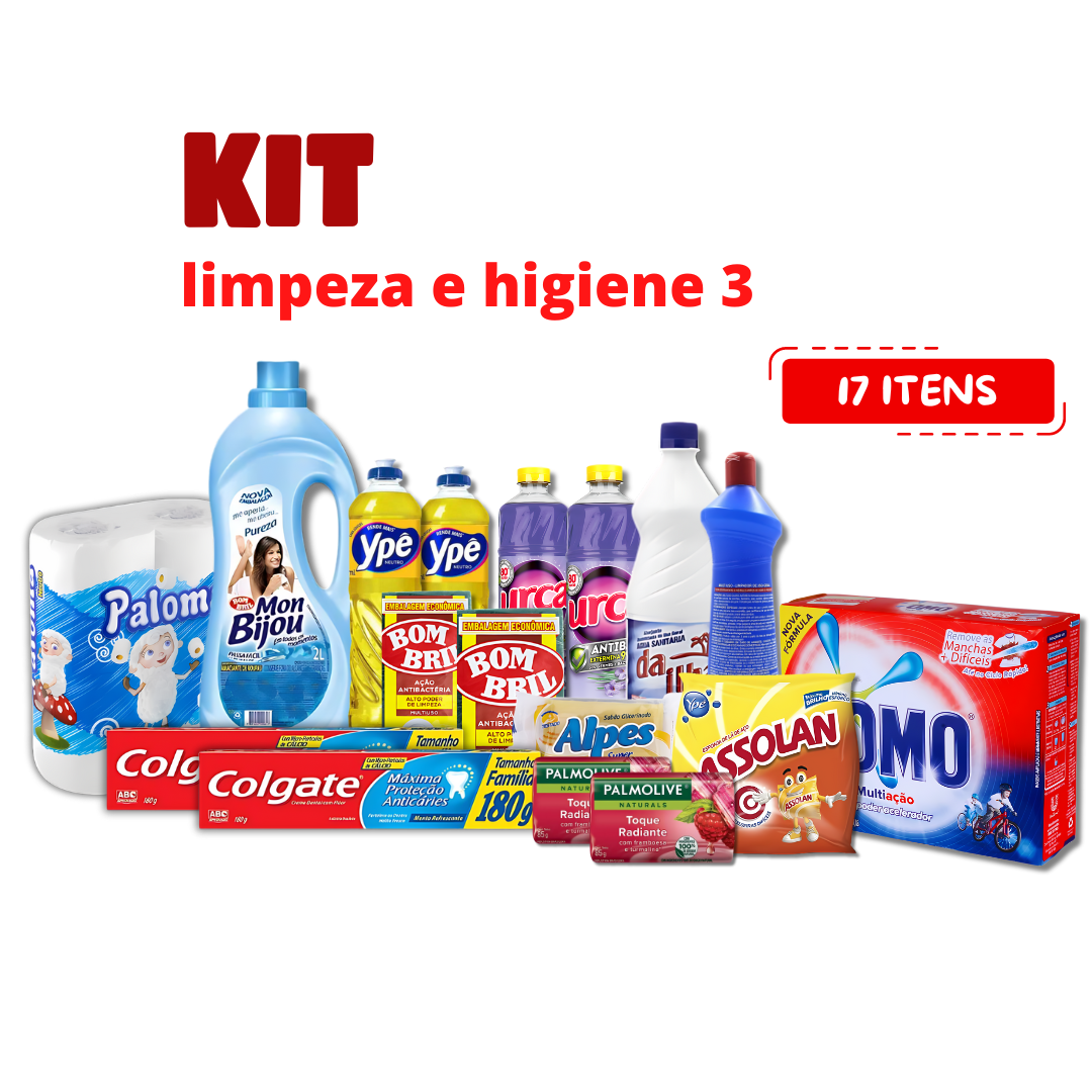 KIT LIMPEZA E HIGIENE 3 :             R$94,76